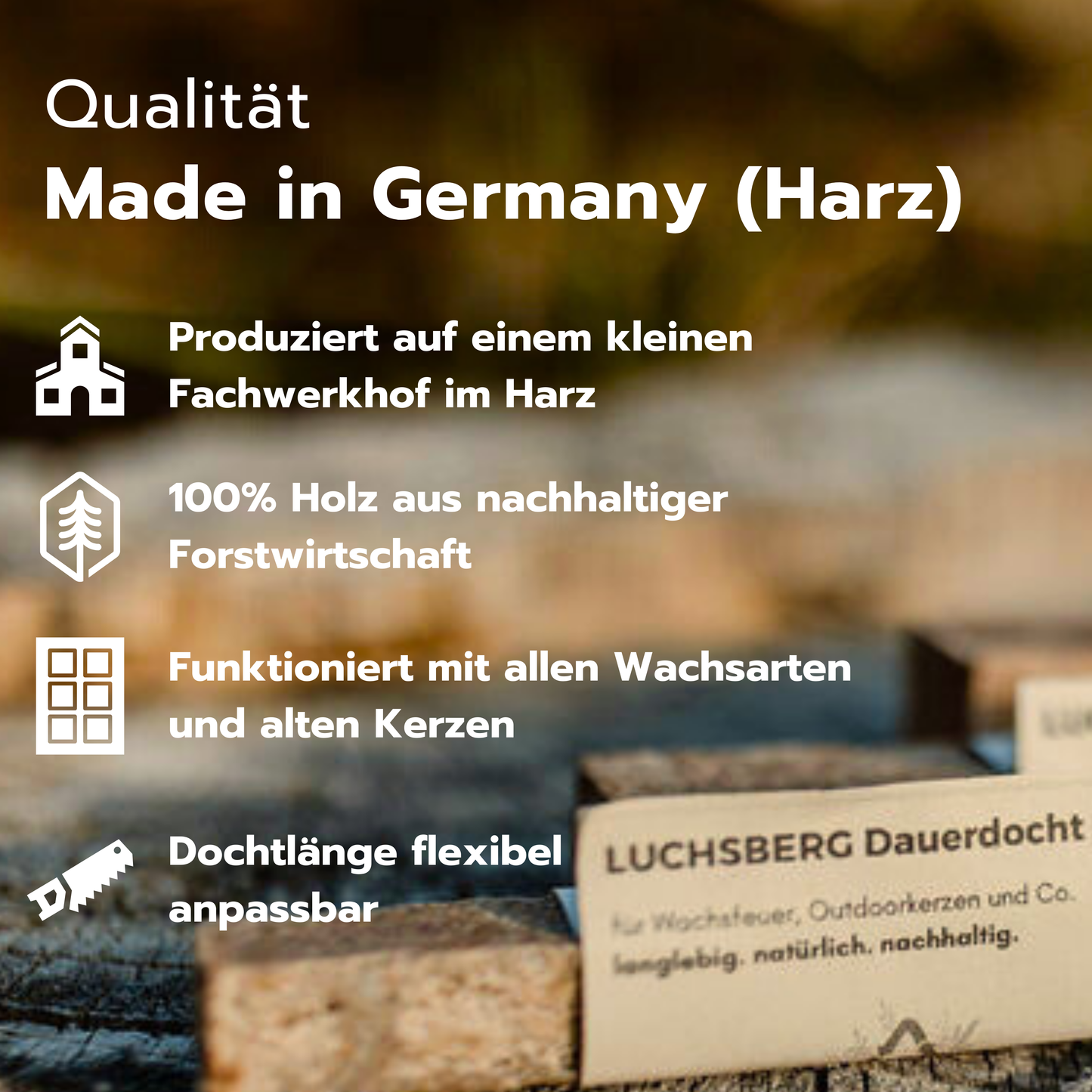 Dauerdocht für DIY Wachsfresser / Wachsfeuer / Outdoorkerze / Schmelzlicht