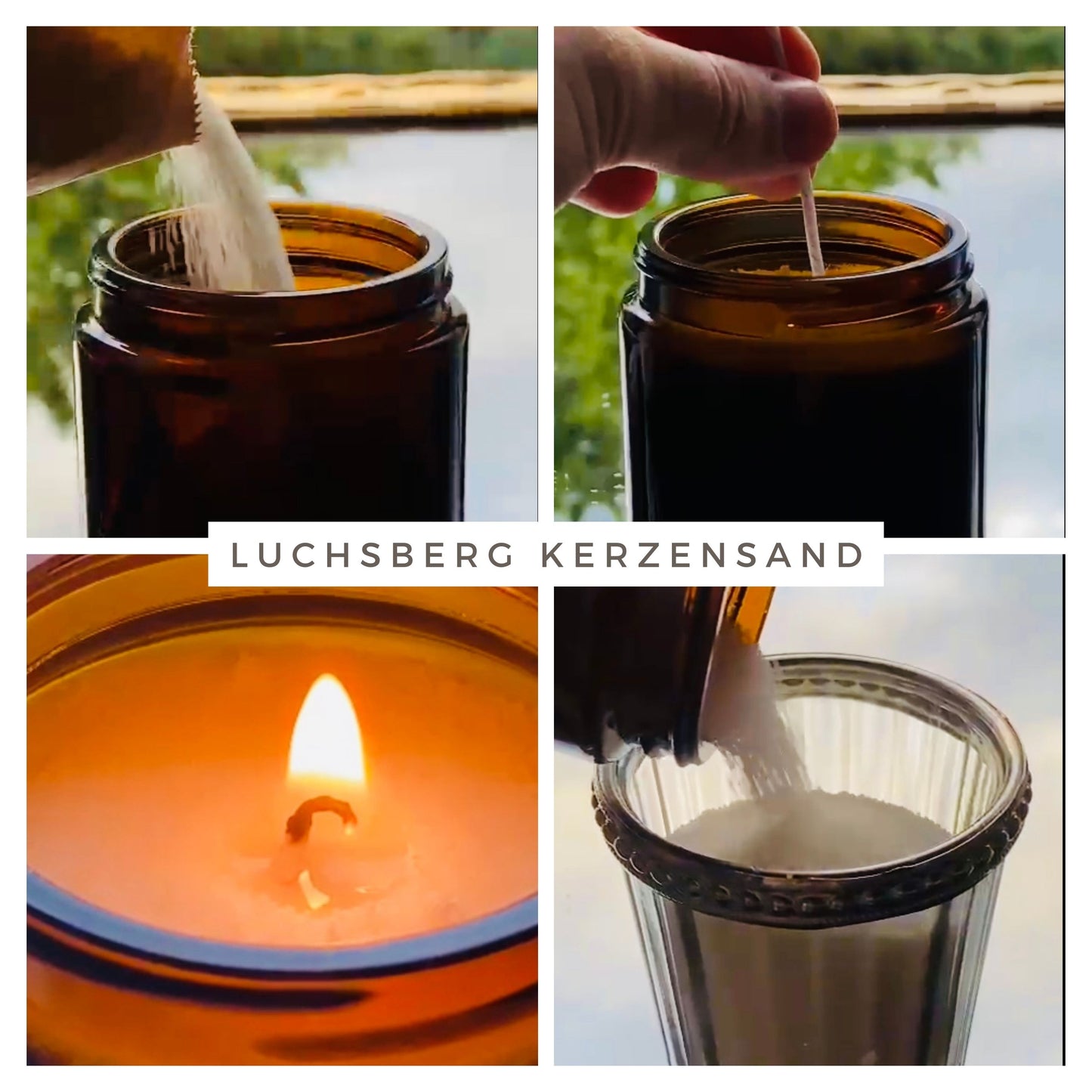 LUCHSBERG® Kerzensand | Nachhaltiger Kerzensand für DIY Kerzen | Wachskerze selber machen - inklusive Kerzendocht und Kerzensand