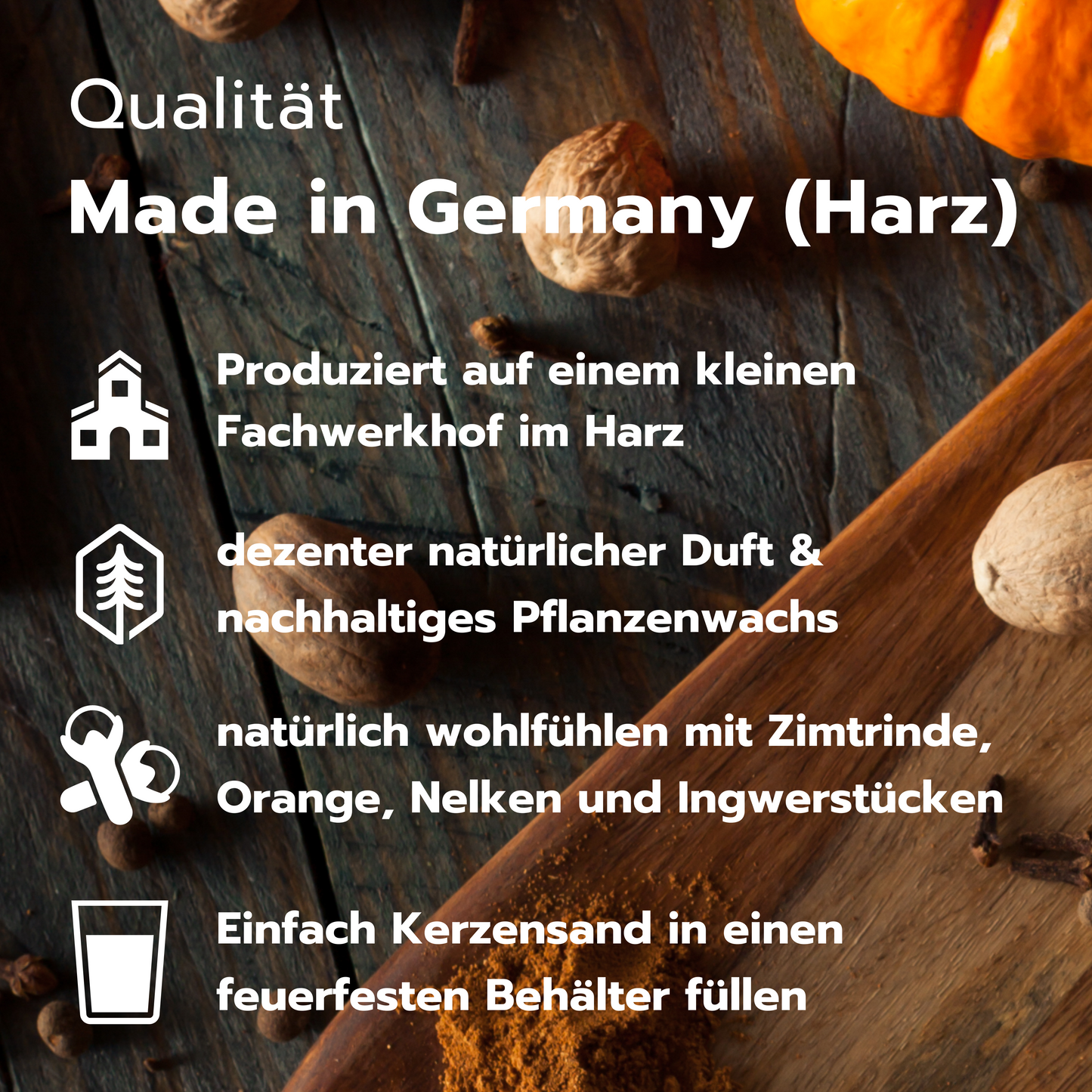 LUCHSBERG® Blütensand Pumpkinspice | aromatische Winter Kerze selber machen - inklusive Kerzendochte und Kerzensand | DIY Kerze selbst herstellen