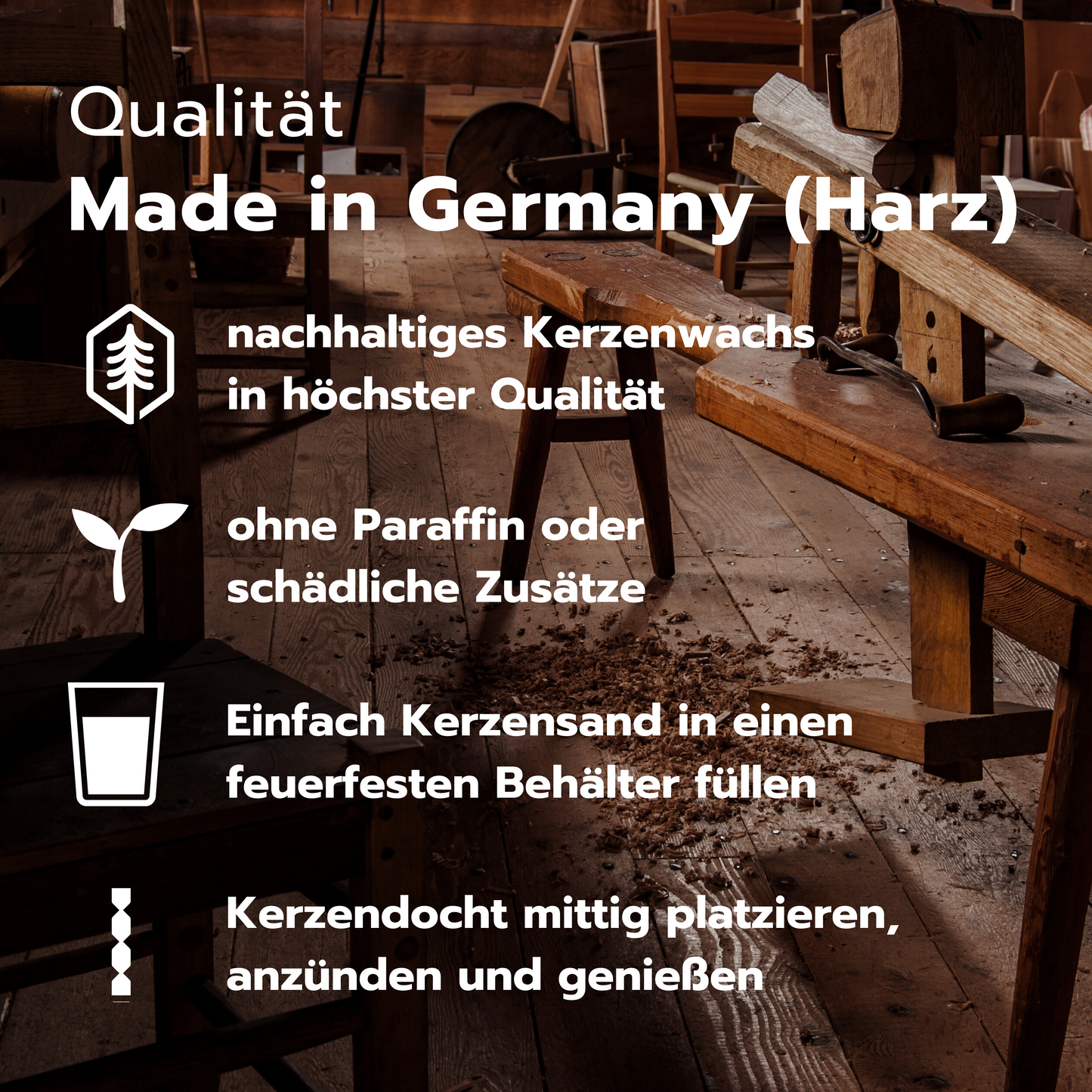 LUCHSBERG® Kerzensand | Nachhaltiger Kerzensand für DIY Kerzen | Wachskerze selber machen - inklusive Kerzendocht und Kerzensand