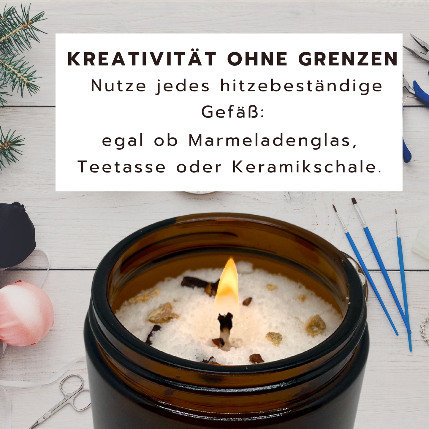LUCHSBERG® Blütensand Pumpkinspice | aromatische Winter Kerze selber machen - inklusive Kerzendochte und Kerzensand | DIY Kerze selbst herstellen